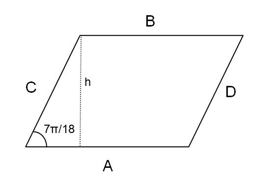 A parallelogram has sides A B C and D. Sides A and B have a